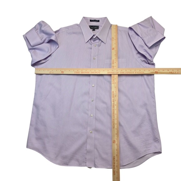 Paul Fredrick Mens Dress Shirt 17½-33 Purple Striped Long Sleeve Button Up - Picture 5 of 6